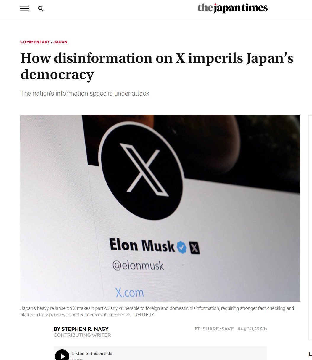 How disinformation on X imperils Japan’s democracy